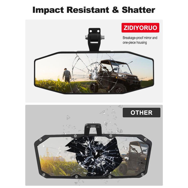 ZIDIYORUO UTV Rear View Mirror Compatible with Polaris Ranger Accessories