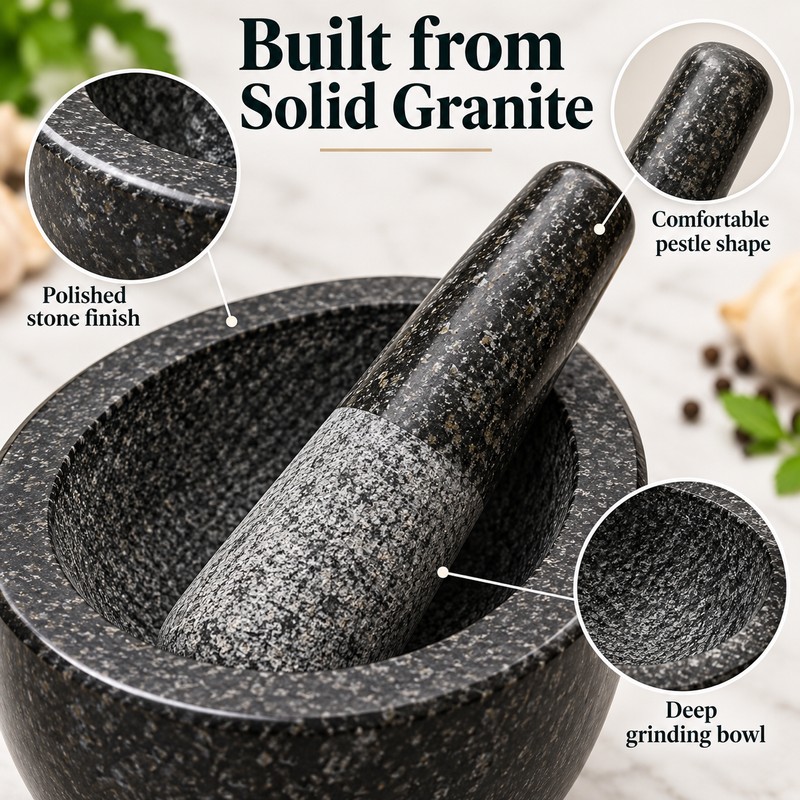 Ceramic Mortar and Pestle for Food Grinding – Compact 3.74