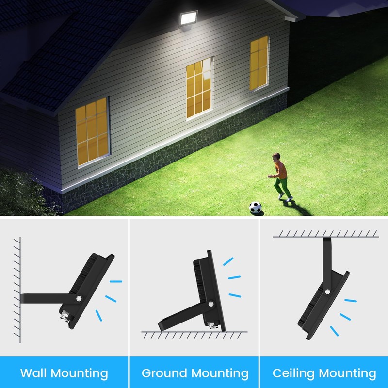 Aovpex 80W Flood Lights Outdoor, 8000lm Bright LED Work Light,