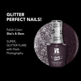 Red Carpet Manicure Fortify & Protect Deep Purple Glitter Gel Polish for Strong, Healthy Nails - Infused with Vitamin A & Biotin - (She'S A Gem) Led Nail Gel Color, 0.3 Fl Oz