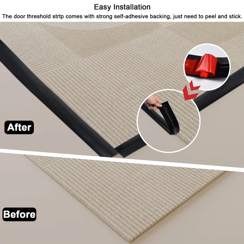 Door Floor Threshold Transition Strip, Self Adhesive Door Threshold Ramp