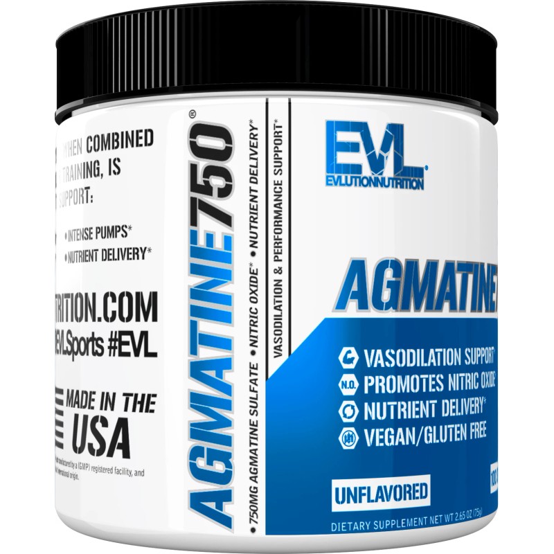 Evlution Nutrition Agmatine 750 - Vasodilation Support - 100 Servings