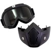 Birdz Eyewear Skylark Motorcycle Goggles Removable Face Mask Black Frames