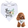 She Said Yes Dog Bandana, White Pet Scarf Proposal Wedding