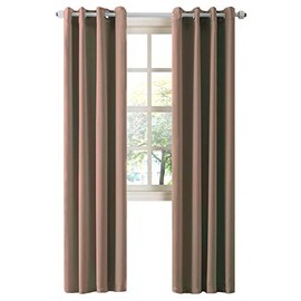 LA PALMA Thermal Insulated Blackout Darkening Grommet Living Room Curtains Window Drapes for Bedroom 2 Panels in 1 Set 52 Inches Wide (Cappuccino, W52 xL84)