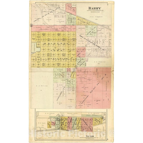 Historic 1895 Wall Map - Plat Book of Pike County,