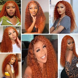 Giginger Bundles Human Hair 8 10 12 inch Orange Deep Wave Bundles 350 Color Human Hair Unprocessed Quick Weave Soft Sewn In Hair Extensions for Black Women
