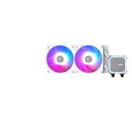 MSI MAG Coreliquid A13 240 White - AIO ARGB CPU Liquid Cooler - 240mm Radiator - LGA 1700/1851 / AM5/AM4 Compatible - Dual 120mm ARGB PWM Fans, White