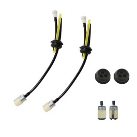 LIANCHEN Universal Petrol Filter Kit, 2 Universal Petrol Filters 3-Hole and 2 Lawn Mowers, Oil Pipe, Rubber Grommets and 2 Piece Chainsaw, Fuel Filter for Brush Cutter, Trimmer, Mower, 6 Pieces