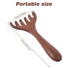 Mabor Wooden Head Massager for Scalp Relax Wooden Gua Sha Scraping Wood Scalp Massage Tool Six Claw Massager for Hair Growth, 1 Pcs