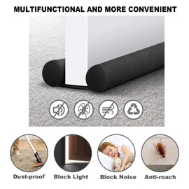 Door Draft Stopper,Size 30" to 36" Under Door Wind Noise Blocker Waterproof Door Air Draft Stopper,Noise Blocker Easy to Install (Gray, 1.6Inch)