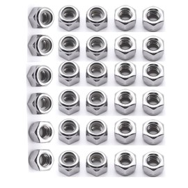 WADY 3/8-16 Nylon Lock Nut, 30 Pcs 304 Stainless Lock Nut Hex Lock Nuts, Nylock Nut for Furniture DIY Construction Car Repair, 3/8-16 UNC Nylon Insert Hex Lock Nuts Locknuts, UNC Nuts Fasteners