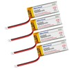 MakerHawk 4 Pack 3.7V 1000mAh LiPo Battery Rechargeable 1S 3C