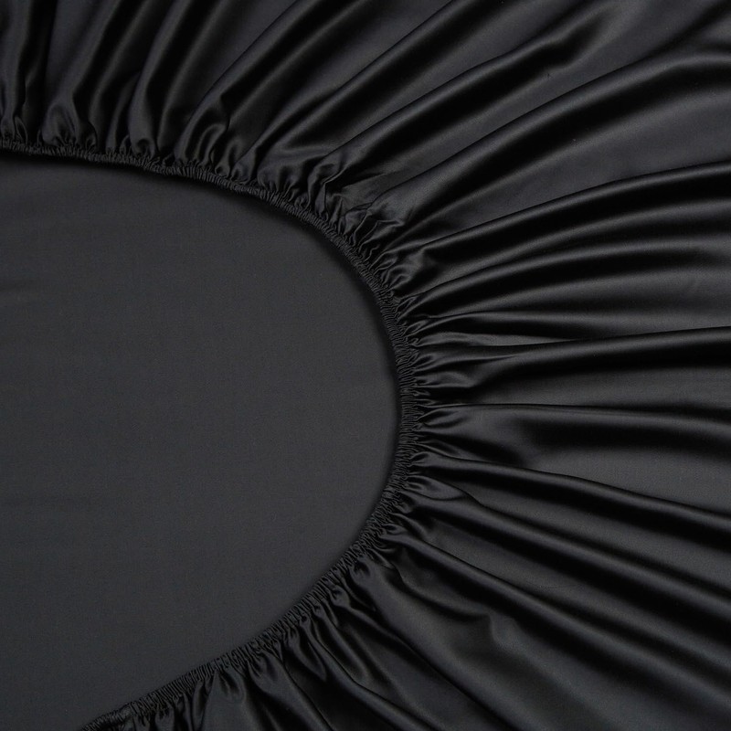 Bamboo Fitted Sheet 90 x 200 cm Black Antibacterial Soft