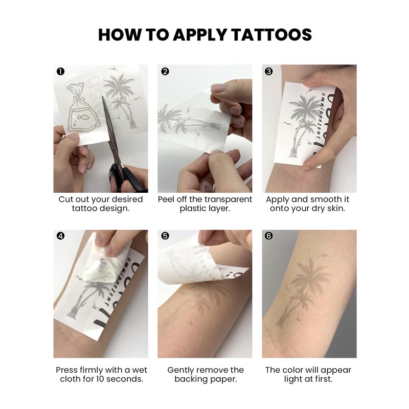 UBICA Floral Semi Permanent Tattoo Realistic Rose Temporary Tattoo 2