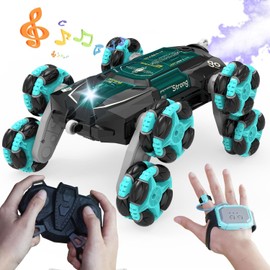 OBEST Stunt Car Gesture Sensitive 2.4Ghz Remote Control Stunt Car RC Toy Car 8WD RC Car Specialty Vehicle with Cold Water Sprayer 8-12 Years Old Stair Climbing Christmas Birthday Boys Girls