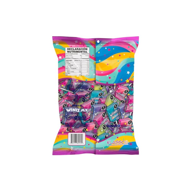 Winis Unicornio Paleta de 7 g. Bolsa con 40 pzas