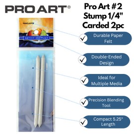 Pro Art Stump #2 1/3" 2pc Carded, Blending Stump, Blending Stumps for Drawing, Sticks, Art Blender, Sticks for Drawing, Tools Drawing