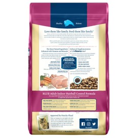 Blue Buffalo Indoor Hairball Control Natural Adult Dry Cat Food, Chicken & Brown Rice 15-lb