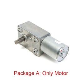 XvuaTeIw JGY370 DC 6V 12V 24V Worm Gear Reduction Motor+ Bracket+Speed+Controller+Power Supply Metal Gear Worm Turbo Gear Motor(6V 375RPM,Package C)