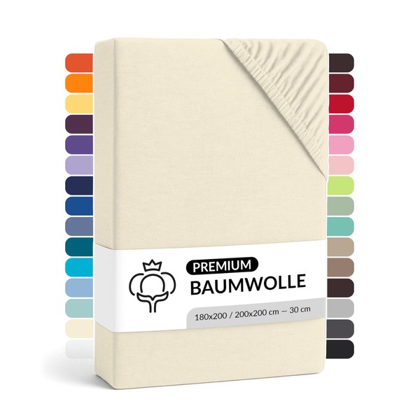 LARAWELL Fitted Sheet 180 x 200 cm Cotton up to