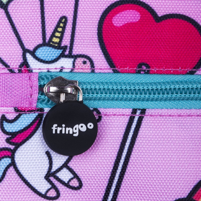 Fringoo - Kids Drawstring Bag - Front Zipped Pocket -