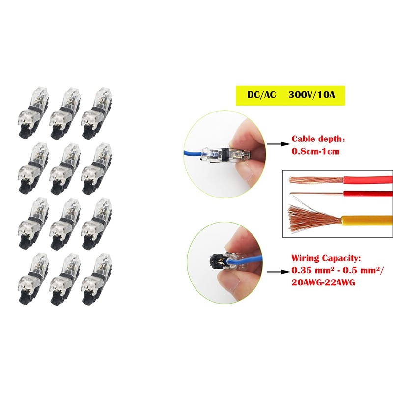 CTRICALVER 1 Pin Wire Connector Wire Branch Connector Simple Quick