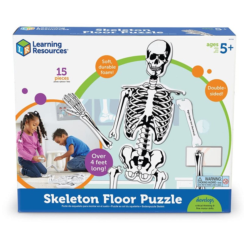Learning Resources Skeleton Floor Puzzle, Homeschool Accessory, Anatomy Puzzle, Floor