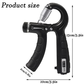 5-60kg Grip Strengthener Adjustable Hand Grip Trainer Forearm Strengthener Ultimate Grip Strengthener for Muscle Building and Injury Recovery for Athletes (Black)