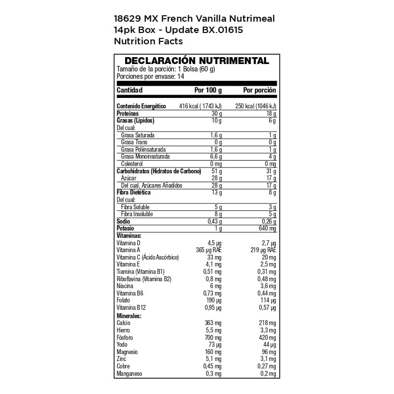 USANA Nutrimeal Vainilla Batido Nutritivo de Alta Calidad Sustituto de