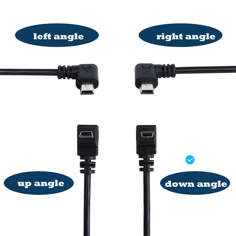 SHANFEILU 90 Degree Mini USB Cable Angle Mini 5pin USB