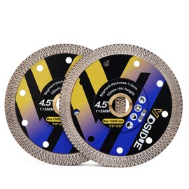 VOSIDUE 2Pc Super Thin 4.5" Porcelain Tile Saw Blade Diamond Blade for Ceramic Porcelain Tile,Stone Tiles