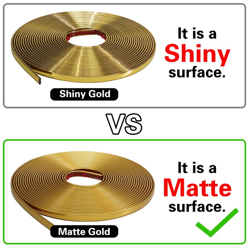 JSIWOTH 52.5 Ft Peel and Stick Trim, Matte Gold Molding