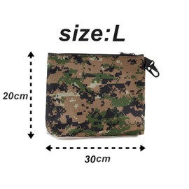TAKASUE Camouflage Transparent Pouch, For Survival Games, Tools, Accessories, Waterproof, Outdoors, Fishing, Wiring (L, Digi Camo)