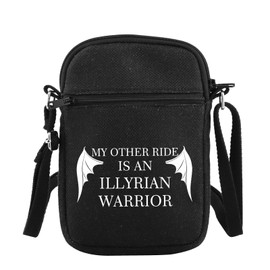 PLITI Bat Boys Gift Sarah J Maas Fan Gift My Other Ride Is An Illyrian Warrior Acotar Crossbody Bag For Book Lover, Illyrian Warrior Zcbagblu