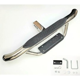 YY-AUTO For 2" Receiver Truck Heavy Duty Steel Tow Hitch Step Bar Guard Drop Step Chrome