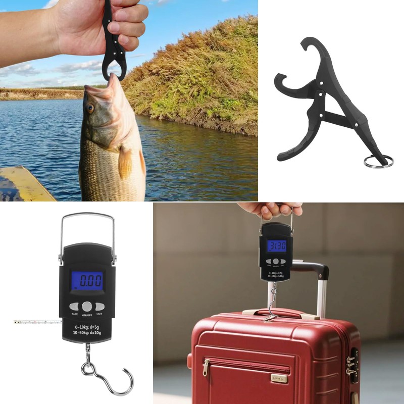 Digital Scale with Lip Gripper：110 Lbs/50 Kg Backlight LCD Display