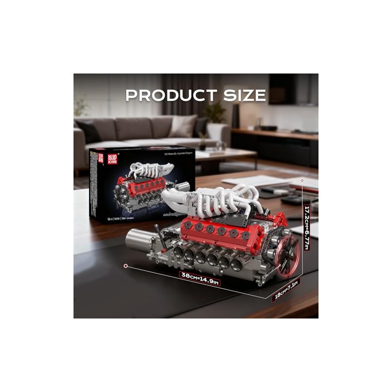 Mould King 10210 V12 Engine Model Kit that Works, Build