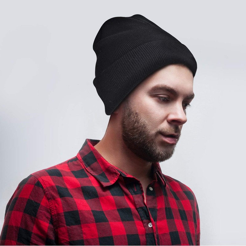PRAVETTE Winter Beanie Hat with Warm Lining - Unisex Knit