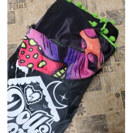 Dolls Kill ~ Dolls Home ~ Trippy Mushroom Print Soft Velour Sherpa Blanket w Bag