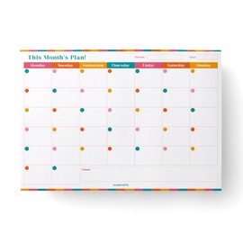 SCANDINÖTE Monthly Planner Pad. A4 Undated Calendar & Scheduler. 52 Journal Sheets with Notes. Work, home, study, revision. 100gsm recycled paper. UK Made.