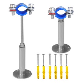 POTONZ Wall Mount Ceiling Mount Pipe Supports,Adjustable Pipe Clamps 、Hangers、Stainless Steel 304,2PCS Suitable for Pipe OD 19-22mm Adjustable Height 100-200mm