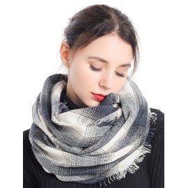 Belle Dame Plaid Tartan Infinity Loop Circle Scarves for Women Soft Warm Checked (LP110-3)