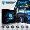 IRONWALLS 2x IRONWALLS H4 9003 HB2 8000K ICE Blue LED