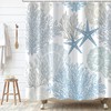 GKLEASG Nautical Beach Shower Curtain, Blue Tropical Coral Ocean Seashell