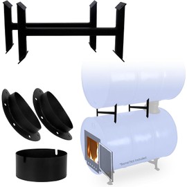 Sonret - Double Barrel Wood Stove Kit – Perfect for 55 Gallon Drum Barrel Stoves Kit - Fire Wood Camp Stove Kit for Emergency Heating & Cooking