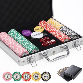 LUOBAO Premium Numbered Poker Chips for Card Board Game,for Texas Hold'em, Blackjack,Card Club or Late Night Poker Games