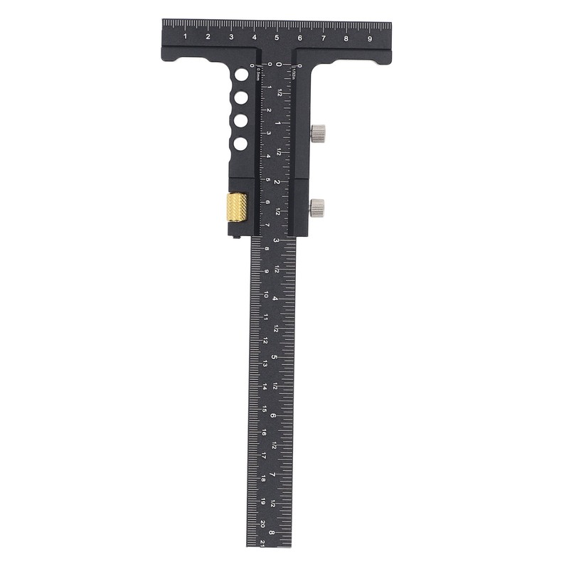 Woodworking Scriber Measuring Tool T Square Ruler Carpentry Multifunctional Aluminum