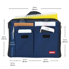 Lihit Lab A7558-11 Bag-in-Bag, Wide Type, A5, Indigo