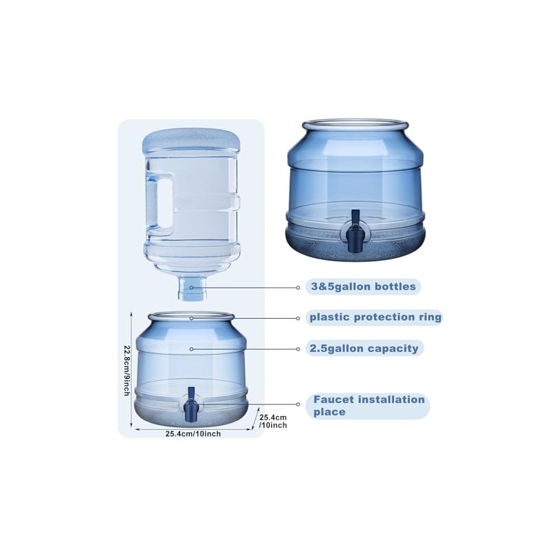 GlikCeil 5 Gallon Water Jug Dispenser Base with Spout for
